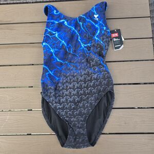 TYR Durafast Elite Women's Blue Illume Maxfit One Piece Swim Sz 38 New